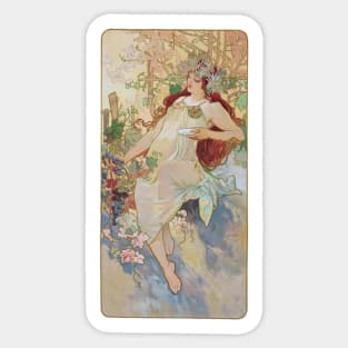 Four Seasons by Mucha, Summer Sticker